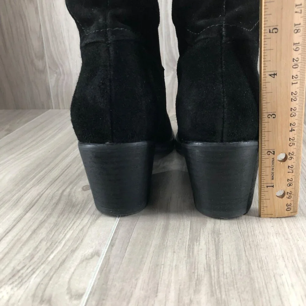 Alberto Fermani OTK Boots Womens EU 37 Black Suede Pull On Over the Knee